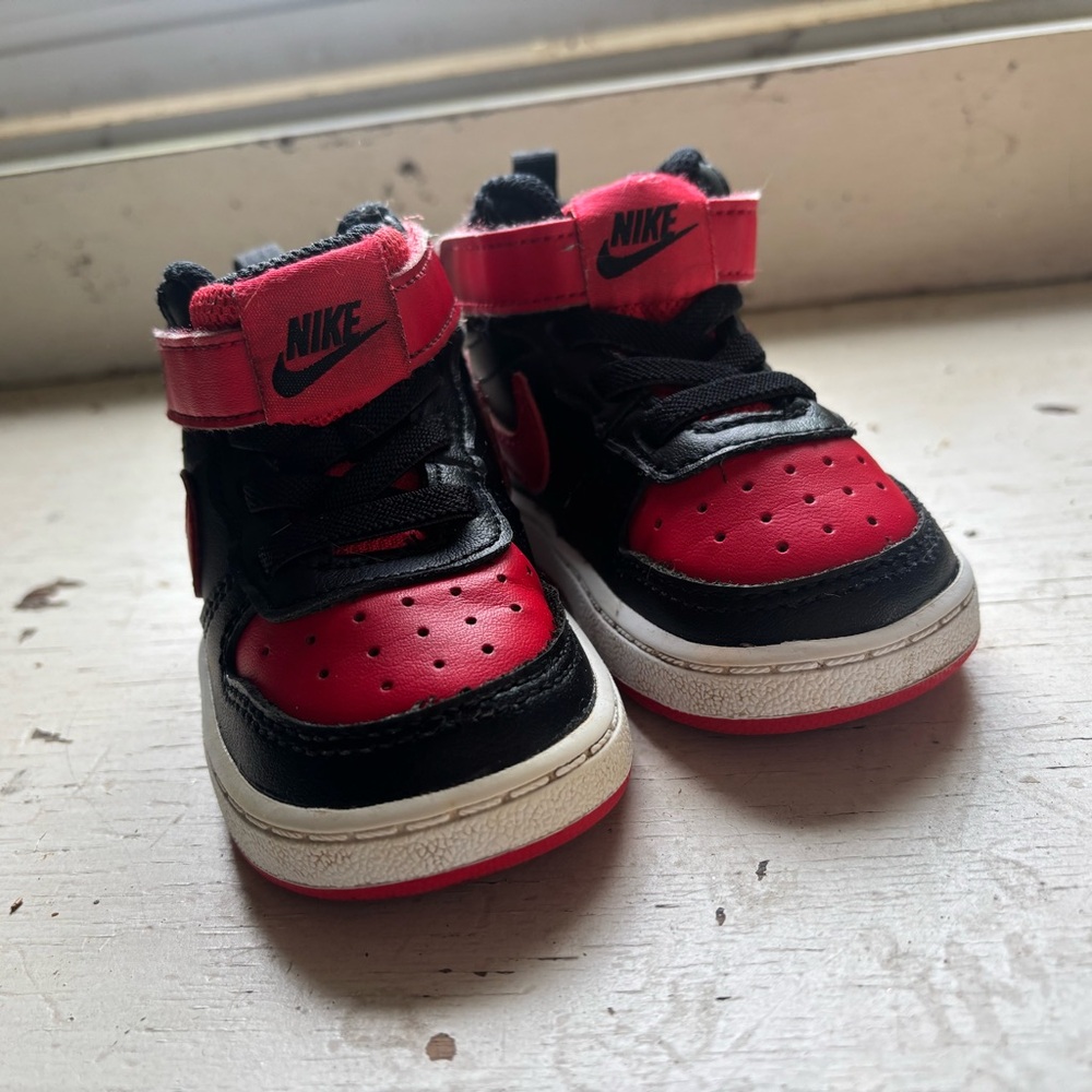 Nike Red and Black Velcro Sneakers